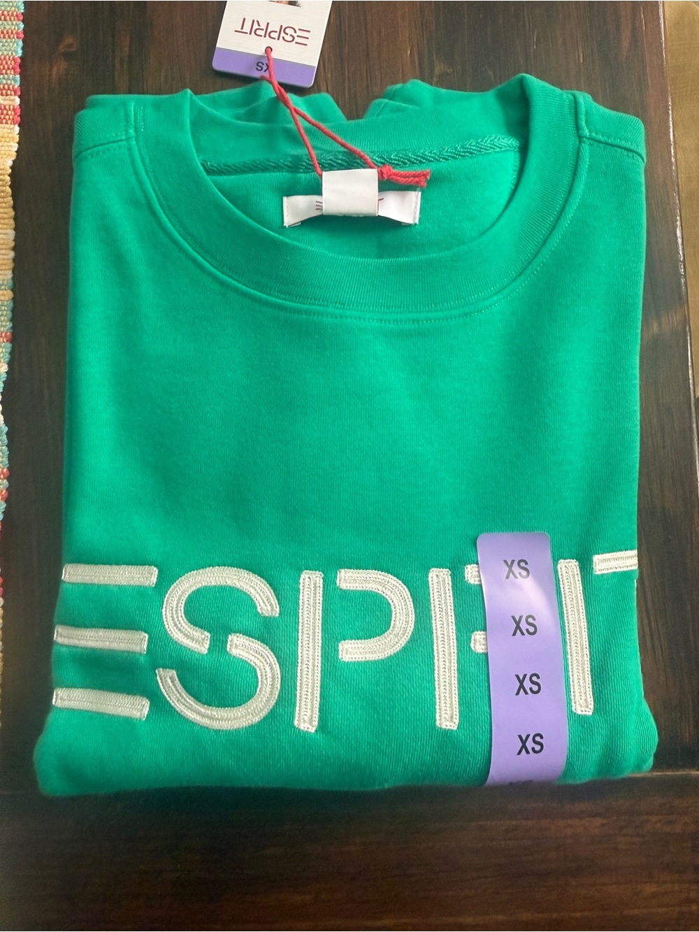 Esprit Green Crewneck Sweatshirt with Cream Logo